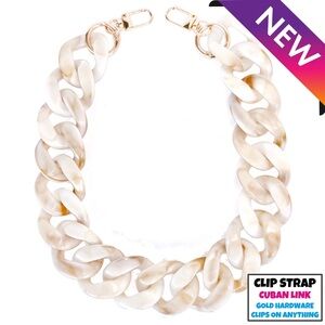 Cuban Link Purse Chain Clip Strap SHELL